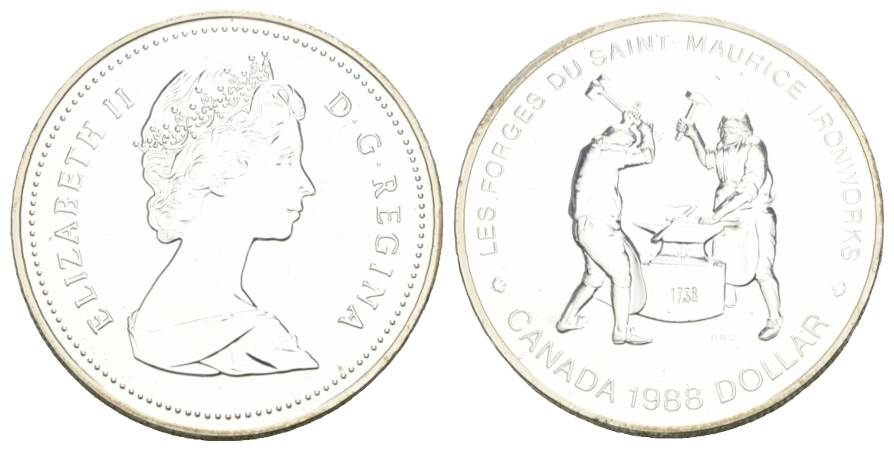  Kanada; Canada Dollar 1988; PP; Ag 23,38g   