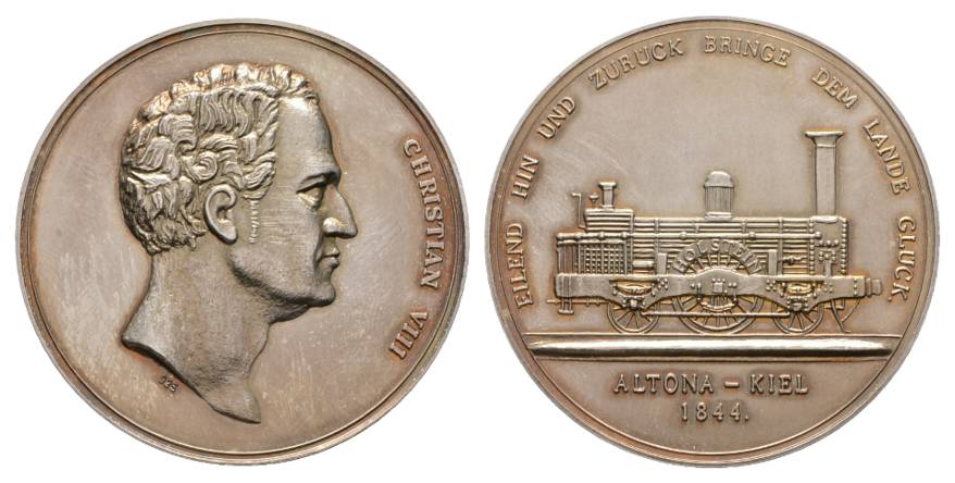  Hamburg, Medaille 1844; versilberte Bronze 41,05g Ø 42mm   
