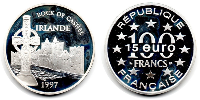  Frankreich  100 Francs / 15 Euro 1997  FM-Frankfurt Feingewicht: 19,98g Silber Stgl. aus PP   