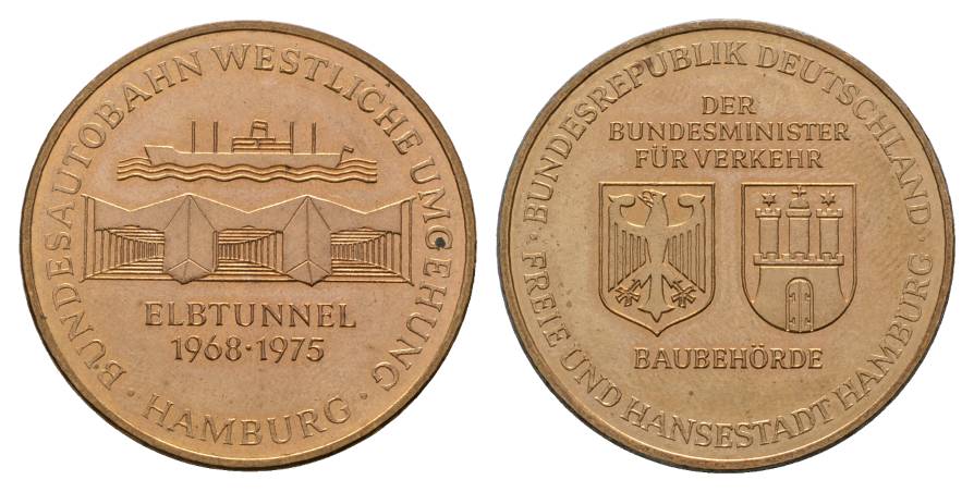  Hamburg, Bronzemedaille 1975; 13,82 g Ø 34,5 mm   