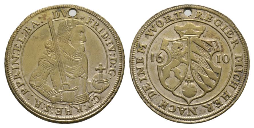  Medaille 1610; 21,47 g Ø 40,5 mm; gelocht, unedel   