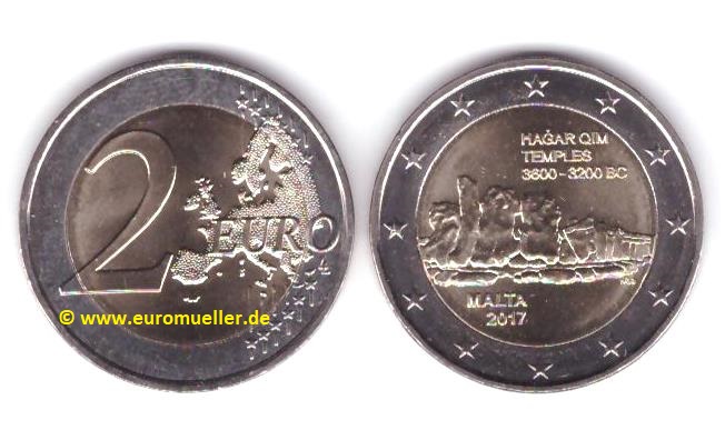 Malta 2 Euro Gedenkmünze 2017...Hagar Qim   