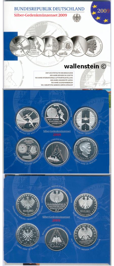 BRD 6er Set 6x 10 Euro 2009 im Bister (10570) UNC.