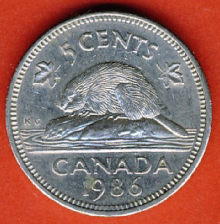  Kanada 5 Cents 1986   