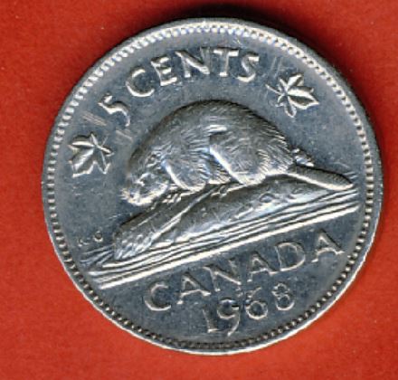  Kanada 5 Cents 1968   