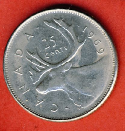  Kanada 25 Cents 1969   