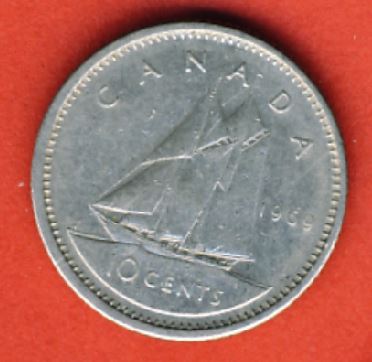  Kanada 10 Cents 1969   