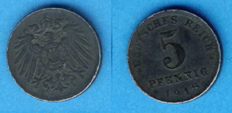  Kaiserreich 5 Pfennig 1918 A   