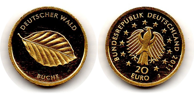 Deutschland MM-Frankfurt Feingewicht: 3,88g Gold 20 Euro Buche 2011 J stgl.