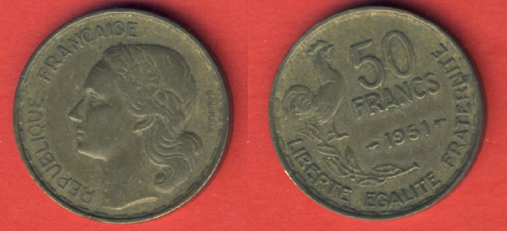 Frankreich 50 Francs 1951   