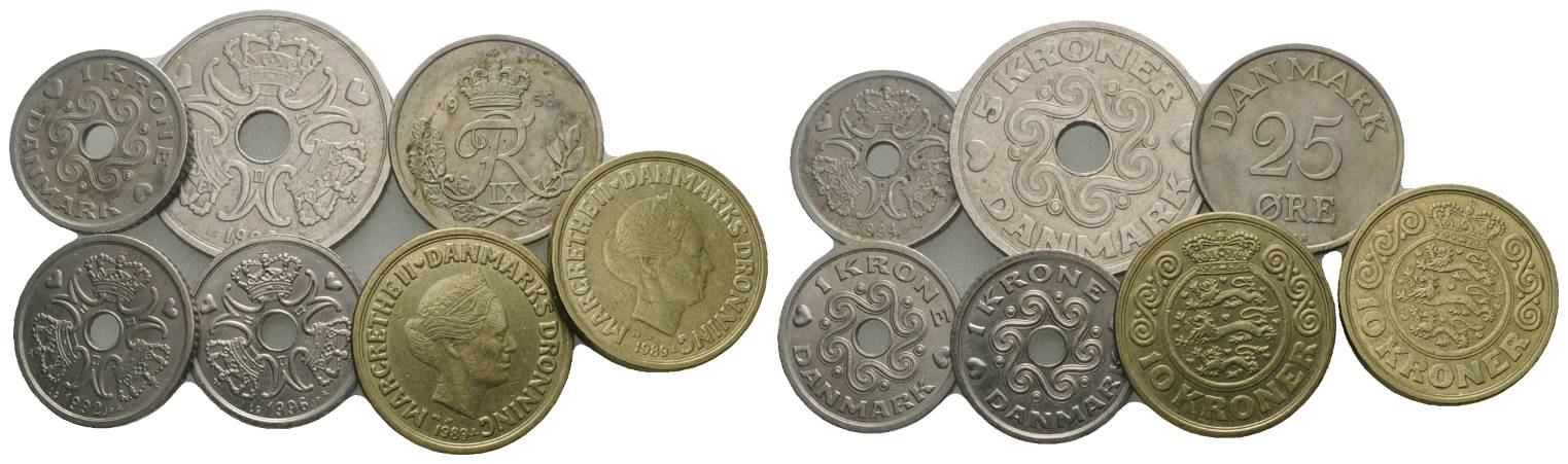  diverse Auslandsmünzen, 7 Stück   