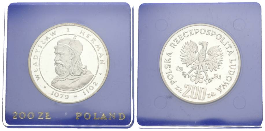  Polen, 200 Zloty 1981, Ag, PP   