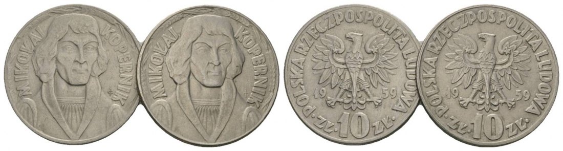  Polen, 2 Kleinmünzen 1959   