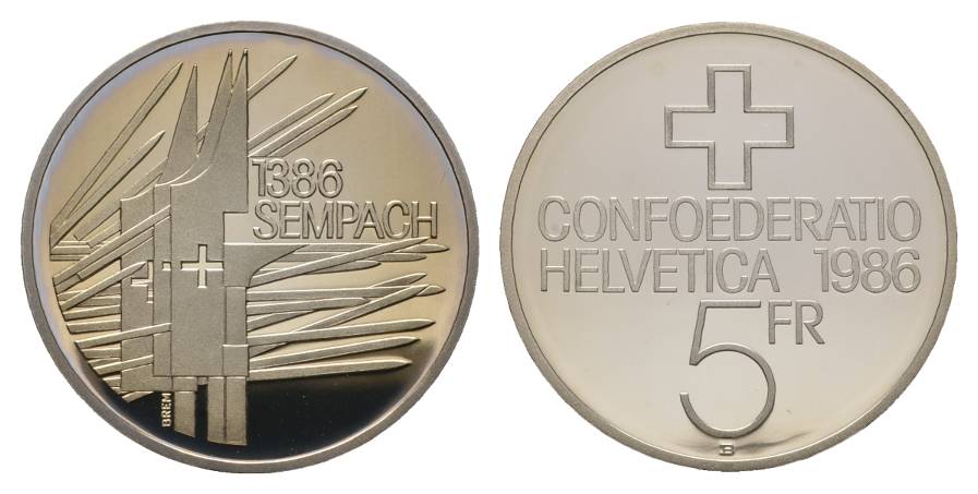  Schweiz, 5 Franken 1986, PP   