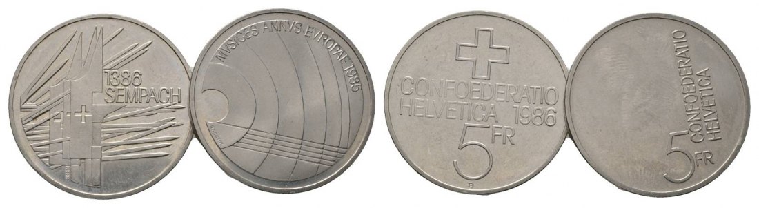  Schweiz, 5 Franken 1986/ 1985   