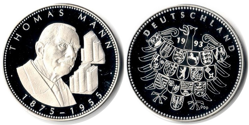  Deutschland Medaille 1993 FM-Frankfurt Feingewicht: ca.20g Silber PP  Thomas Mann   