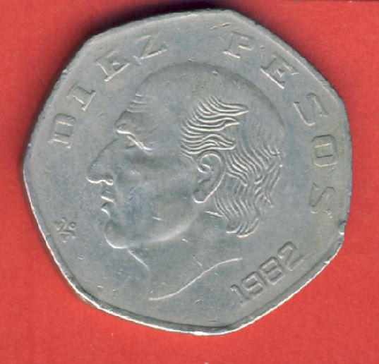  Mexiko 10 Pesos 1982   