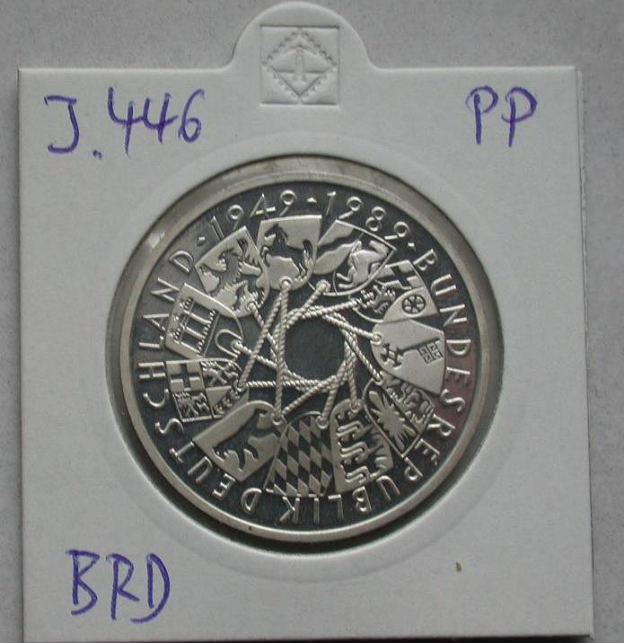 BRD 10 DM PP 40 Jahre BRD 1989 J.446 - Originalbild