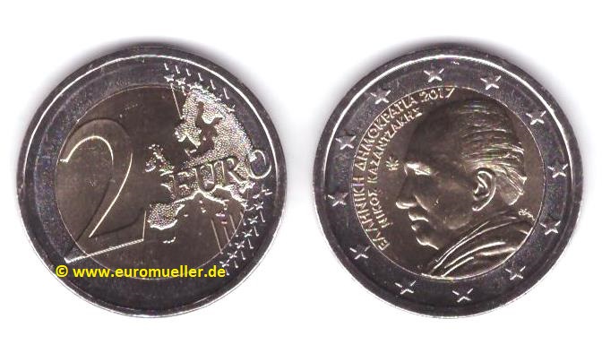 Griechenland 2 Euro Gedenkmünze 2017...N. Kazantzakis   