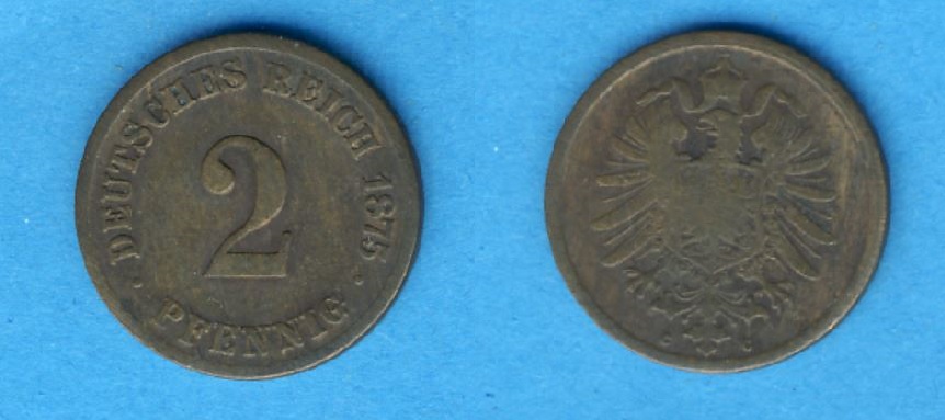  Kaiserreich 2 Pfennig 1875 C   