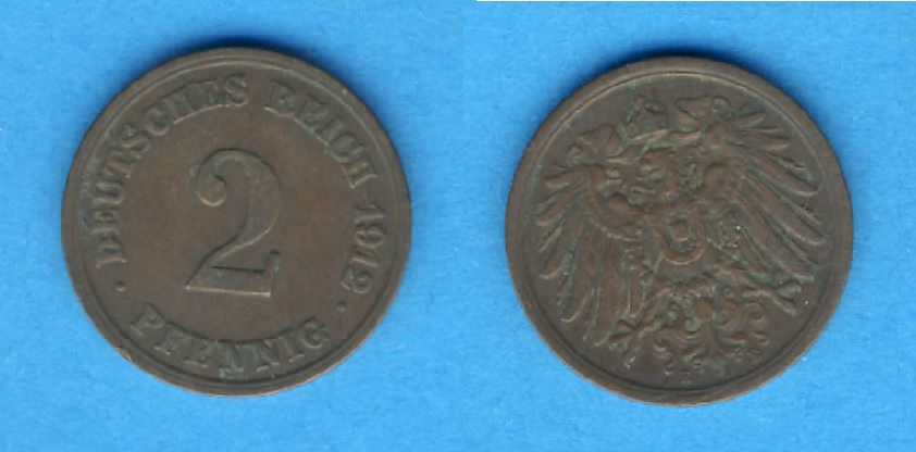  Kaiserreich 2 Pfennig 1912 E   