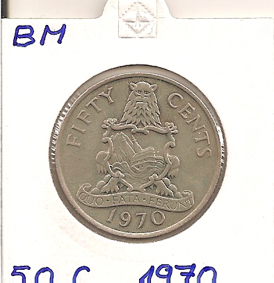  Bermuda 50 Cents 1970 KM # 19   