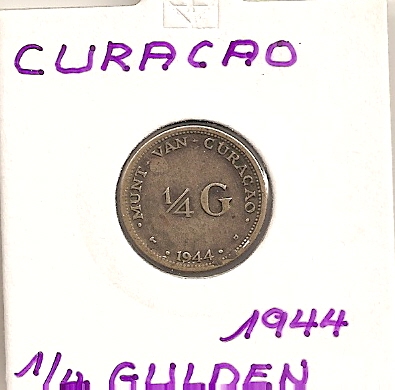  Curacao 1/4 Gulden 1944 KM # 44 Silber   