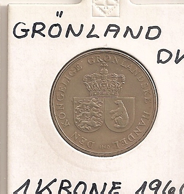  Grönland 1 Krone 1960 KM # 10a   