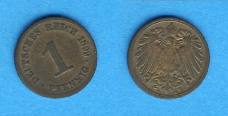  Kaiserreich 1 Pfennig 1899 A   