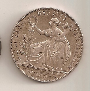 Siegestaler Vereinstaler 1871 Königreich Bayern Ludwig II. super Erhaltung AKS 188 (1)