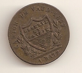  1 Batzen 1827  Schweiz - Waadt - HMZ 2-1004 Erhaltung! schöne Patina   