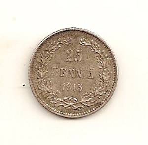  Finnland 25 Penniä 1915 KM # 6   