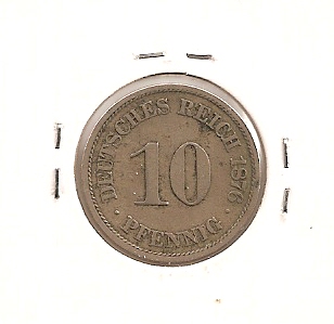 10 Pfennig 1876 J Deutsches Reich sss
