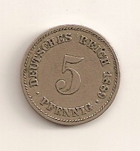  5 Pfennig 1889 E Deutsches Reich ss/vz   