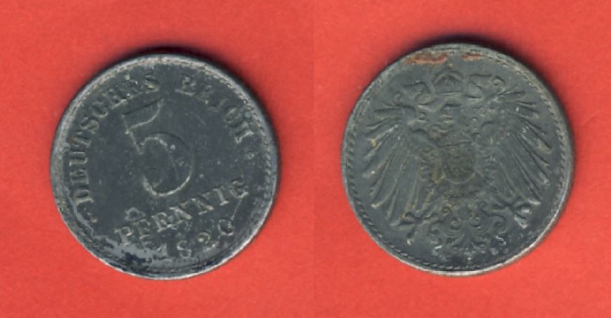  Kaiserreich 5 Pfennig 1920 E Eisen   