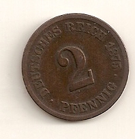  2 Pfennig 1875 F Deutsches Reich ss   