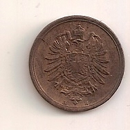  1 Pfennig 1875 B Deutsches Reich f.st ERHALTUNG!! + Stempelbruch!   