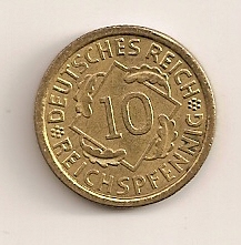  10 Pfennig 1929 A Deutsches Reich  vz/st   