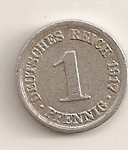  1 Pfennig 1917 D Deutsches Reich ss   