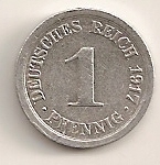  1 Pfennig 1917 A Deutsches Reich ss+   