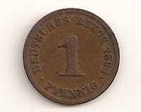  1 Pfennig 1894 J Deutsches Reich ss+   