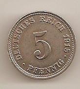  5 Pfennig 1915 D Deutsches Reich vz/f.st   
