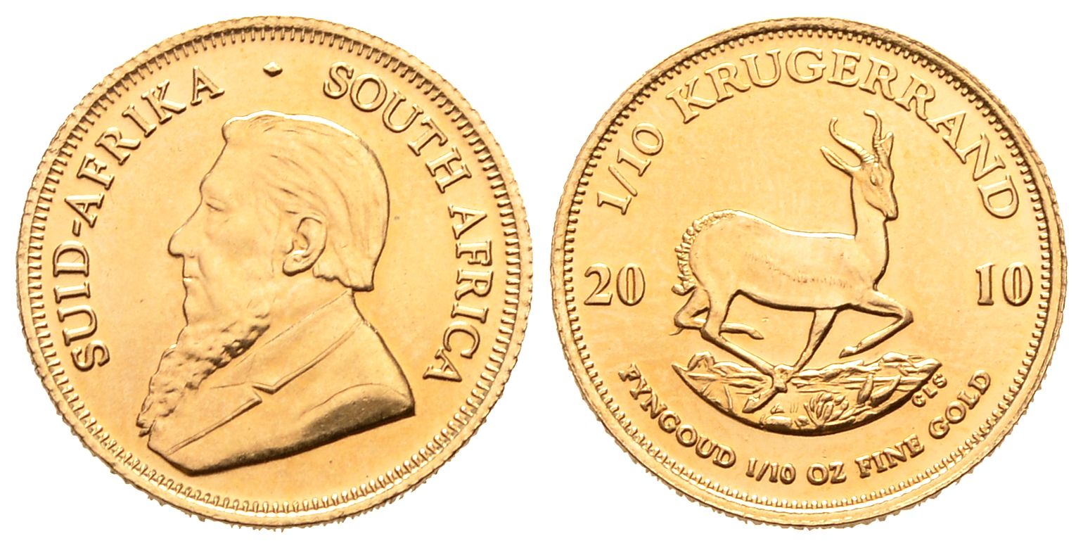 PEUS 8203 Süd-Afrika 3,11 g Feingold 1/10 Krügerrand GOLD 1/10 Unze 1981 Fast Stempelglanz