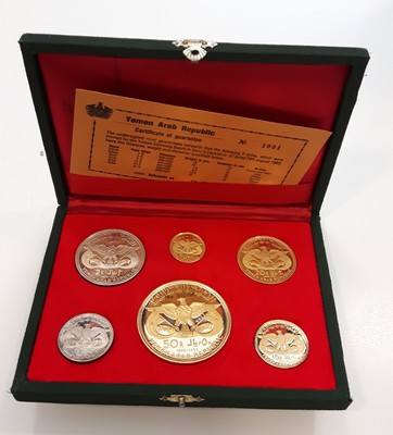 Yemen Arabisch Republik MM-Frankfurt Feingewicht: 74,97g Gold/ 34,23g Silber Münzset  vorzüglich