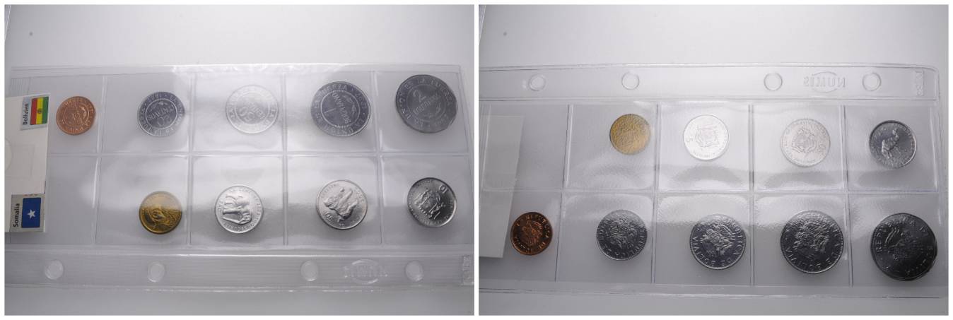  Somalia, 4 Kleinmünzen; Bolivien 5 Kleinmünzen   