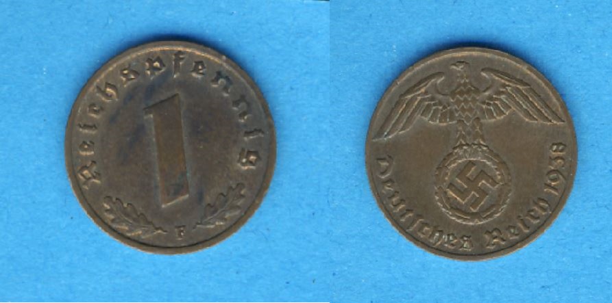 Deutsches Reich 1 Reichspfennig 1938 F   