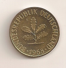  10 Pfennig BRD 1968 G stgl. aus KMS   