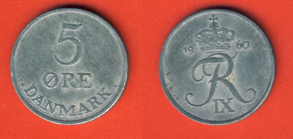  Dänemark 5 Öre 1960   