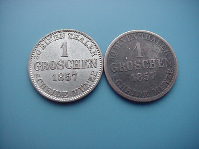 Braunschweig Herzogthum 2 x 1 Groschen 1857