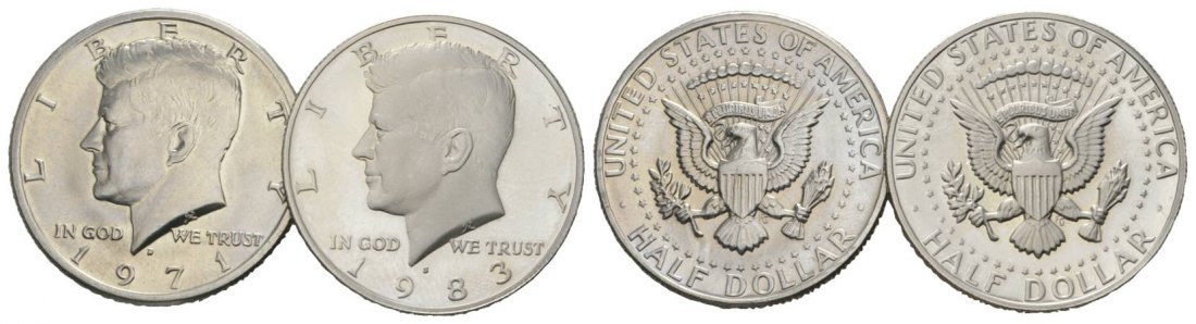  USA, 1/2 Dollar 1971/ 1983   